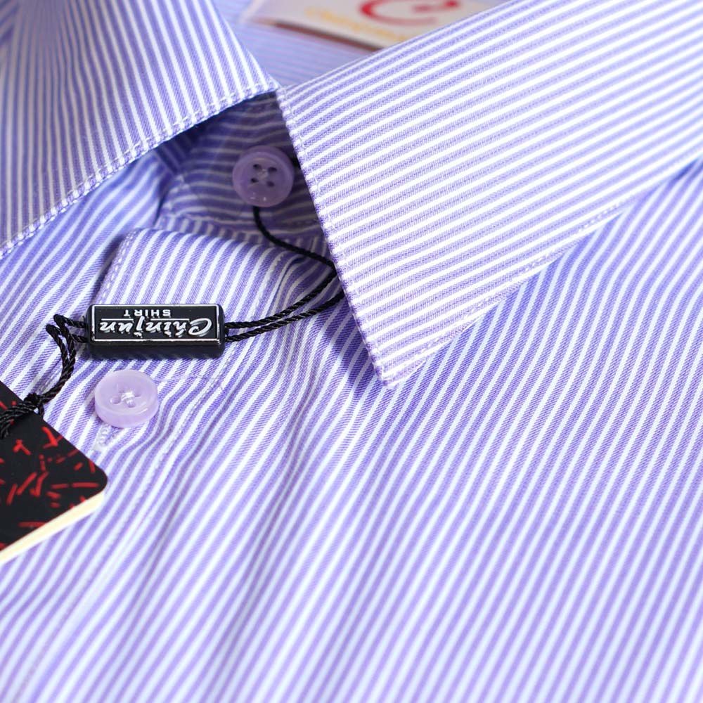 2150-【CHINJUN/65系列】機能舒適襯衫-長袖/短袖、紫色條紋、2150、s2150