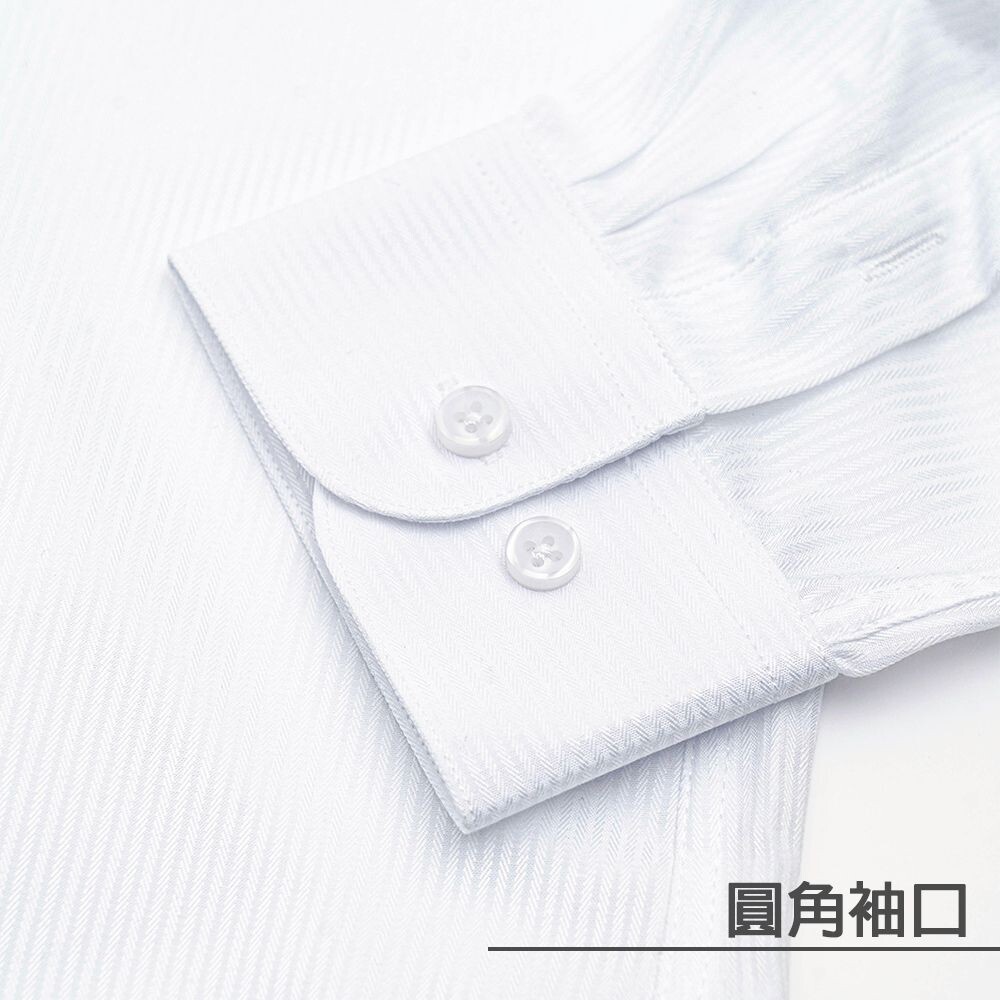 【CHINJUN/35系列】勁榮抗皺襯衫-長袖、白底藍條紋、2301-圖片-3