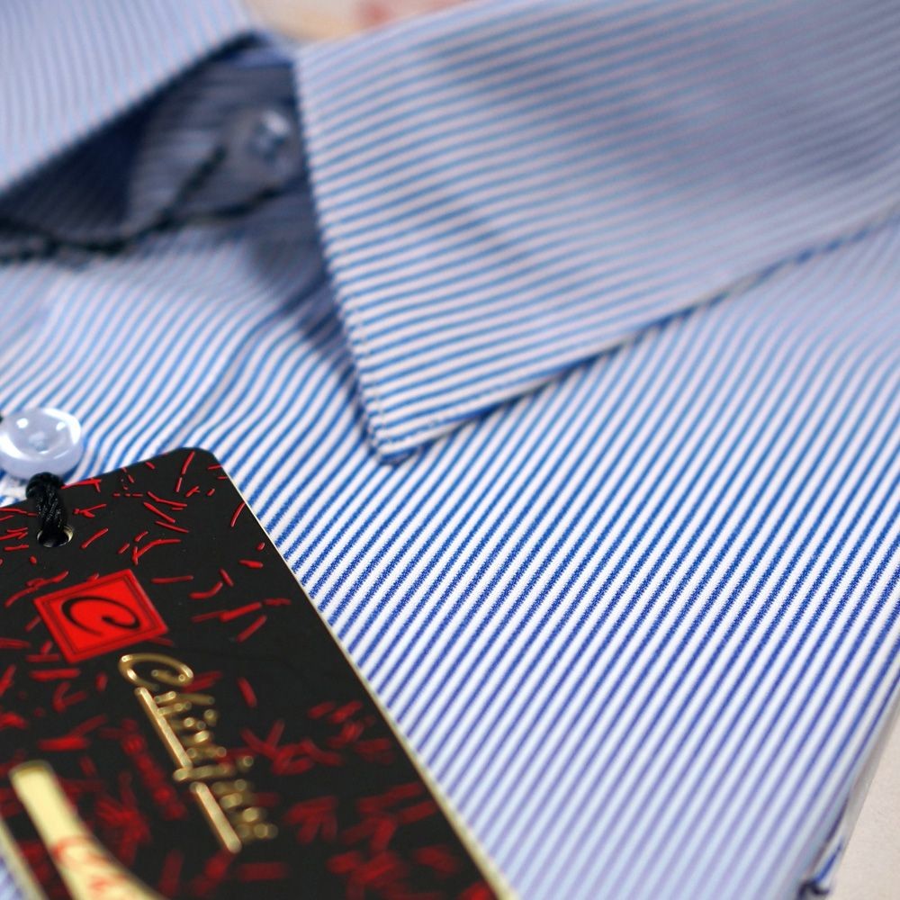 【CHINJUN/65系列】機能舒適襯衫-長袖/短袖、藍細條紋、5323、s5323