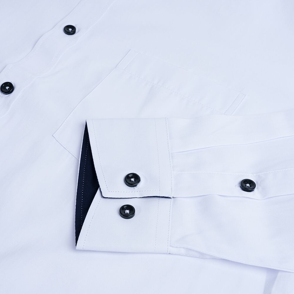 【CHINJUN/65系列】修身機能舒適襯衫-長袖、黑內襯、黑釦、Slim6503-圖片-3