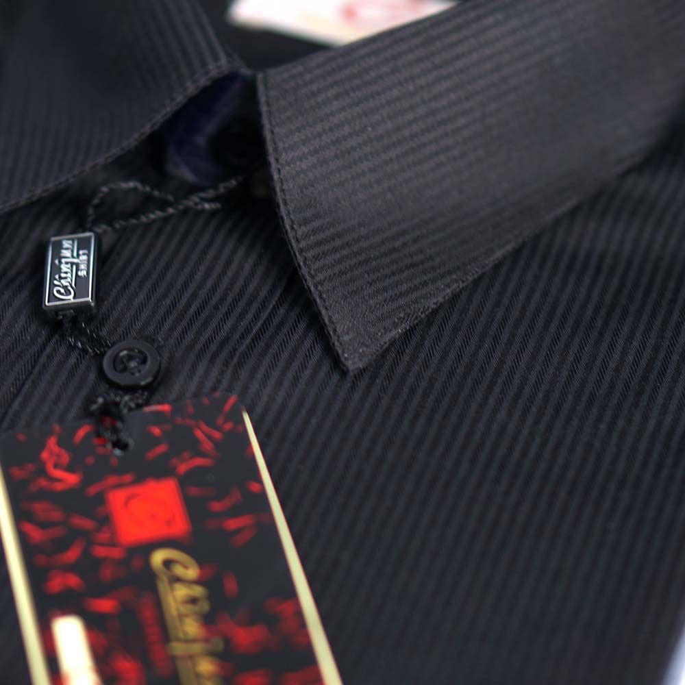 【CHINJUN/65系列】機能舒適襯衫-長袖、黑色條紋、C10