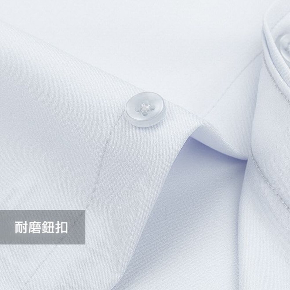 【CHINJUN/65系列】機能彈性襯衫-長袖、素色白-圖片-6