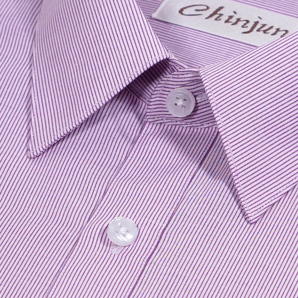 【CHINJUN/35系列】勁榮抗皺襯衫-長袖、紫色條紋、k2303-thumb