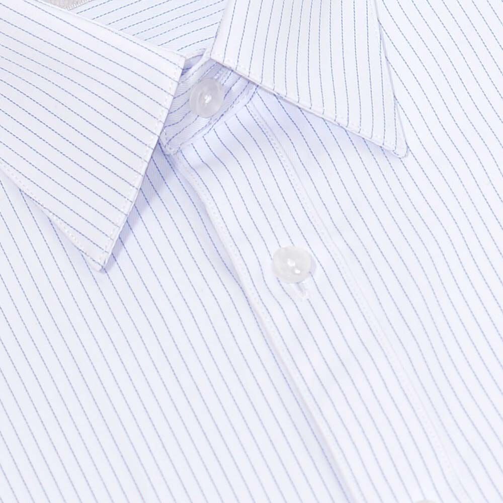 大尺碼【CHINJUN/35系列】勁榮抗皺襯衫-短袖、白色藍細條紋、18.5吋、19.5吋、20.5吋、s2202L-thumb