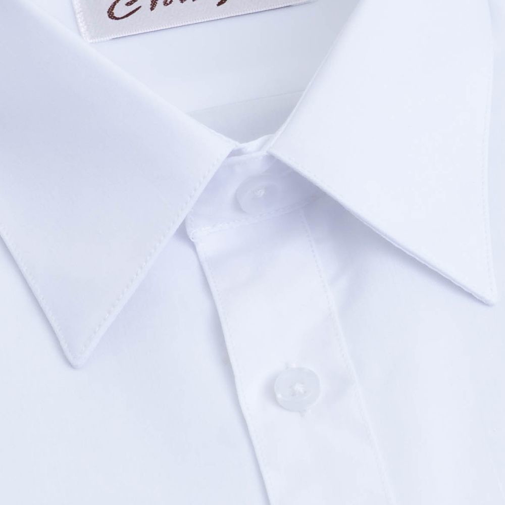 【CHINJUN/35系列】勁榮抗皺襯衫-短袖、素色白、s8001-thumb