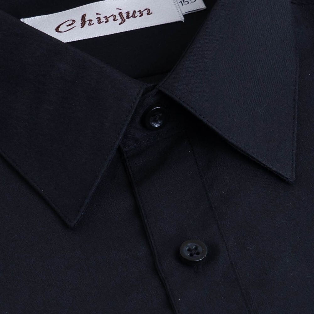 大尺碼【CHINJUN/35系列】勁榮抗皺襯衫-短袖、素色黑、18.5吋、19.5吋、20.5吋、s800BL-圖片-2