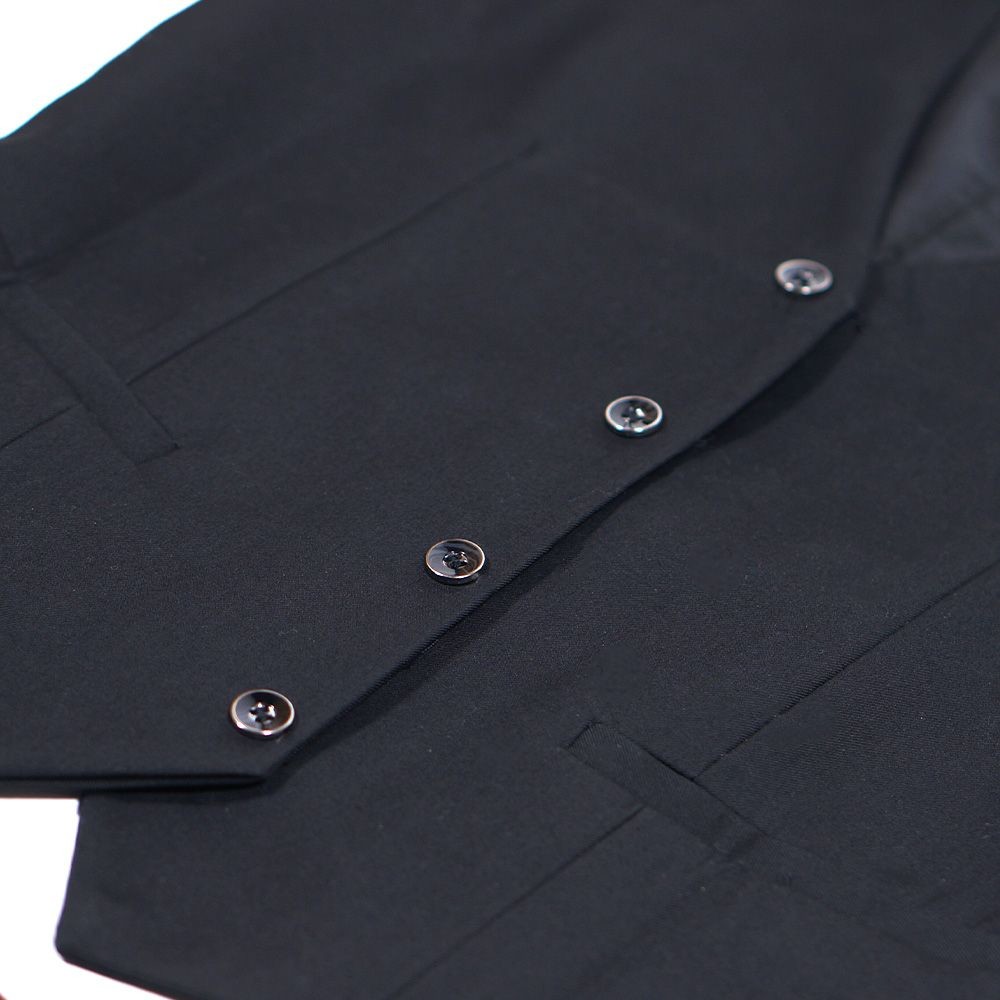 黑色西裝背心 質感面料 舒適內襯 馬甲 外套內搭 正式 商務-圖片-4
